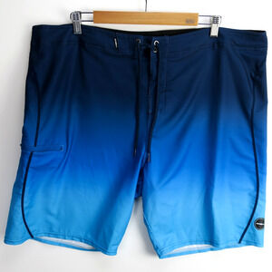 O’Neill Hyperfreak Board Shorts 42 Mens Blue Ombre Stretch Unlined Surf Swim